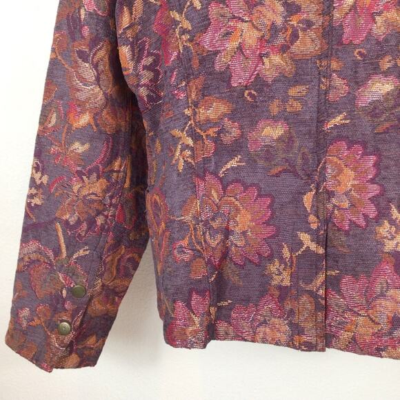 COLDWATER CREEK Floral Brocade Tapestry Jacket Blazer size M - Picture 5 of 5